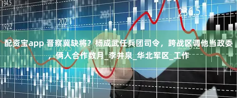 配资宝app 晋察冀缺将？杨成武任兵团司令，跨战区调他当政委，俩人合作数月_李井泉_华北军区_工作